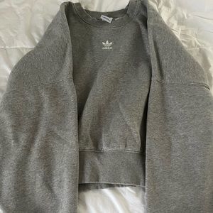 adidas Originals Women's Essentials Fleece Crew Sweatshirt in medium grey
